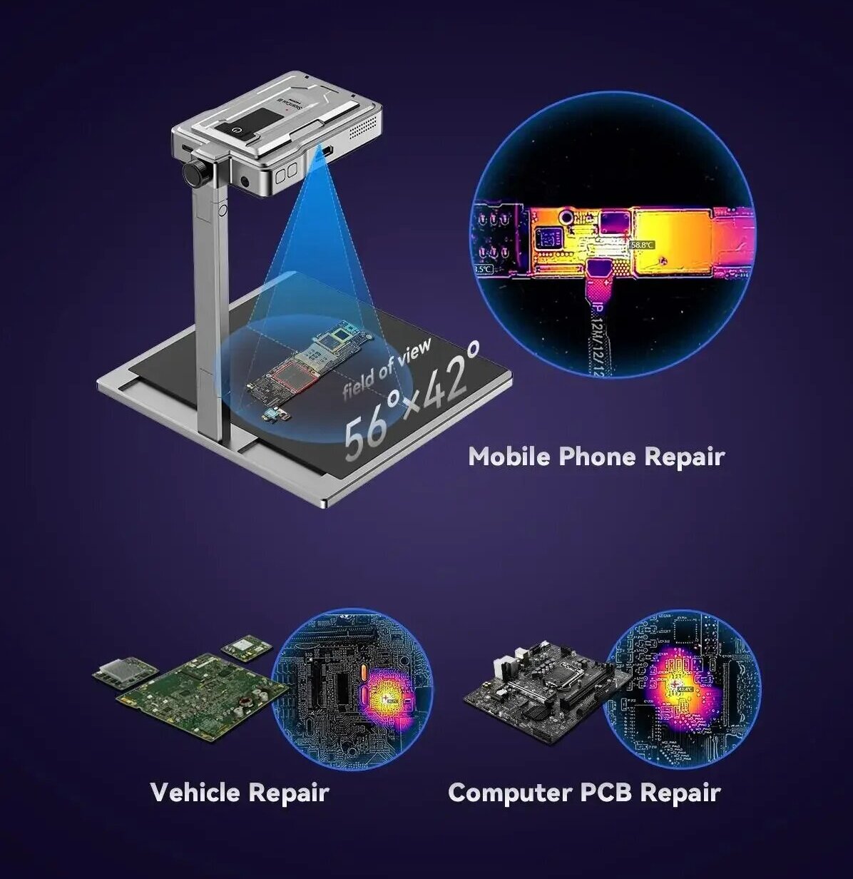 Pcb Short Circuit Thermal Diagnostics - LANGCHI ShortCam III 4K Termowizor na